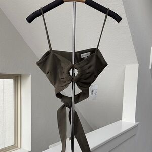 Ronny Kobo Collection Olive Crop Top